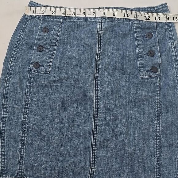 FREE PEOPLE Y2K Denim Button-Front Skirt Size 1 - Picture 4 of 7